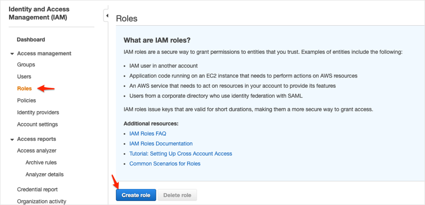 Roles > Create Role